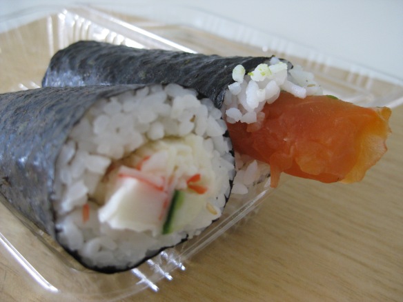 Salmon sushi (handroll) is all over Melbourne's CBD, extremely popular with many. But there are other kinds of Japanese food out there too. Photo: Mabel Kwong