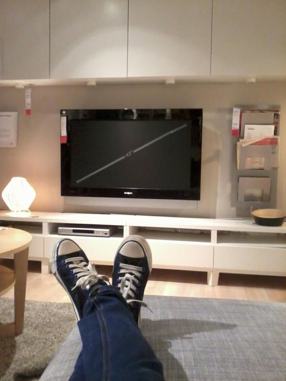 Me wearing shoes at home...at a mock home setting in IKEA. Photo: Mabel Kwong