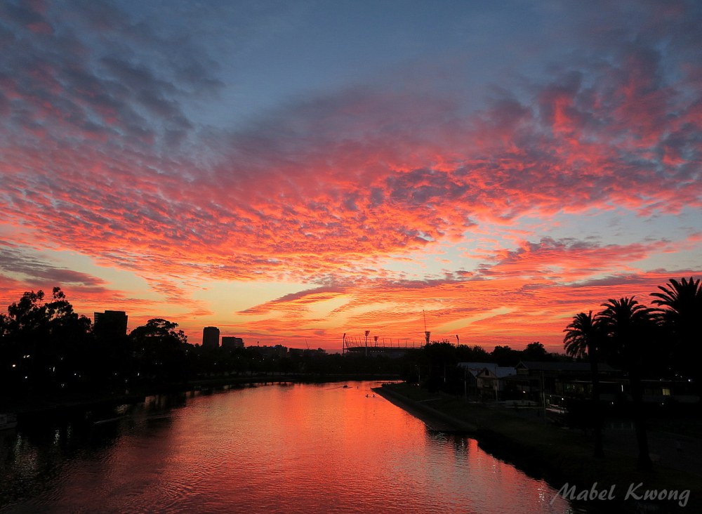 New dawn, new stories. Vivid sunrises know no seasons. Yarra River | Weekly Photo Challenge: Off-Season. Vivid.